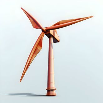 Wind turbine on a white background. 3D illustration. 3D renderin Wind turbine on a white background. 3D illustration. 3D rendering.